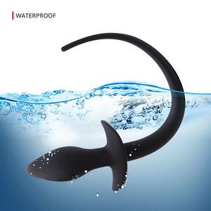 <span class=keywords><strong>Plug</strong></span> Anale a Coda di Cane in Silicone Nero, Giocattolo Sessuale, Massaggiatore Prostatico Anale - Product Image 3