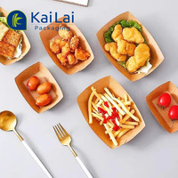 Plateau de bateau d'emballage alimentaire en papier kraft biodégradable jetable de qualité alimentaire pour restauration rapide à emporter