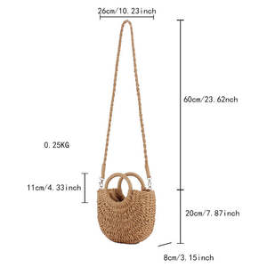 حقيبة يد على شكل قذيفة محبوكة بوهو شخصية للنساء خفيفة الوزن حقيبة حمل محبوكة نمط أزياء قابل للتخصيص - Product Image 4