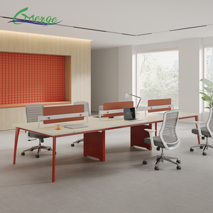 Modular nội thất văn phòng 6 chỗ ngồi máy tính Workstation cubicle bàn với gỗ & MDF vật liệu cho văn phòng sử dụng - Product Image 2