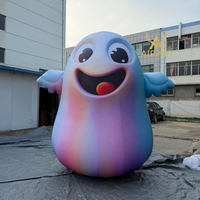 Décoration d'Halloween pour l'école, ballon gonflable fantôme de dessin animé, mascotte, fantôme gonflable à LED pour l'affichage en magasin ou en entreprise