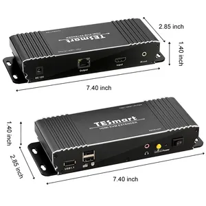 TESmart 70M HDMI KVM भरनेवाला hdmi फाइबर भरनेवाला 4k समर्थन के माध्यम से पारित करने के लिए एल/आर व्याख्या करना निगरानी सिस्टम के लिए KVM भरनेवाला