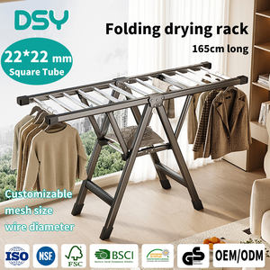 رف تجفيف ملابس قابل للطي عالي الجودة وقوي التحمل، حامل أرضي لتجفيف الملابس، رف غسيل قابل للطي للاستخدام المنزلي - Product Image 1