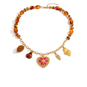 Collar de Acero Inoxidable con Colgante de Corazón, Estilo Otoño Invierno, Joyería para Mujer, Cadena de Moda INS - Product Image 5