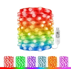 Smart APP Control RGB Color Changing LED Pixel Fairy Light String Outdoor 16.4FT Dimmable USB Powered Micro LED String Lights