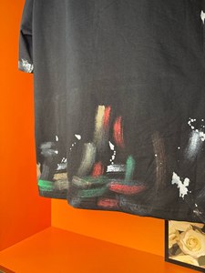 Original quality 100% cotton fashion casual graffiti splatter hip-hop Belen ciaga short-sleeved T-<b>shirt</b> for men - Product Image 3