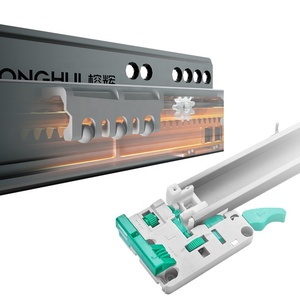 3 Fold <strong>Push</strong> <strong>Open</strong> Concealed <strong>Drawer</strong> <strong>Slide</strong> With Handle Telescopic Rail Double Extension <strong>Drawer</strong> <strong>Slides</strong> - Product Image 4