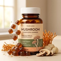 Complément alimentaire en bonbons gélifiés à l'extrait de champignons naturels, pour le soutien immunitaire et capillaire chez l'adulte, 60 gélifiés, 180g, OEM ODM, 2 gélifiés