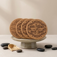 Sous-verres en bois durables avec motifs peints sur mesure, tapis de table carrés contemporains écologiques pour cuisine (Neture OT094)