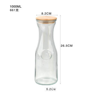 34 oz cuisine 1 litre <span class=keywords><strong>carafe</strong></span> en verre facile <span class=keywords><strong>à</strong></span> verser bouteille conteneurs pour boisson pichet <span class=keywords><strong>carafe</strong></span> <span class=keywords><strong>à</strong></span> <span class=keywords><strong>vin</strong></span> et verres <span class=keywords><strong>à</strong></span> jus <span class=keywords><strong>avec</strong></span> couvercle en plastique - Product Image 5