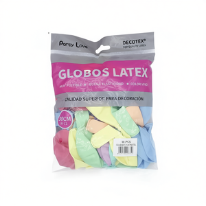Globos de Látex Party Love de 30 cm en Colores Pastel, Bolsa de 50 Unidades, Decoraciones para Fiestas de Cumpleaños - Product Image 3