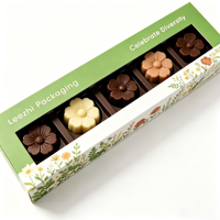 Caja de Papel con Tapa y Base con Acabado Brillante y Ventana Transparente de Plástico para Empacar Bombones, Trufas y Dulces