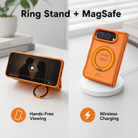 Coque magnétique OEM personnalisée avec logo pour iPhone 18 Fold, support anneau 360°, 8 couleurs, étui mobile anti-poussière et fin, vente en gros directe usine