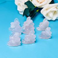 Statues miniatures d'elfes et de fées en pierres précieuses naturelles mélangées, sculptures de papillons en quartz rose pour la décoration et les cadeaux (vente en gros)