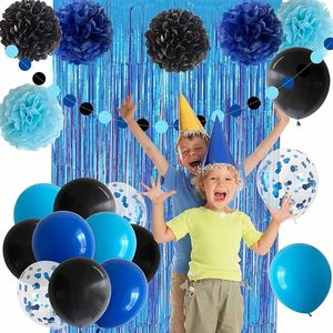 Decorazioni per Feste di Compleanno Palloncini in Lattice per Ragazzi e Uomini Striscione Blu Navy Blu Reale Palloncini in Velluto Foil Tenda Accessori - Product Image 3