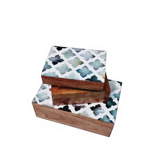 Caja de incrustaciones de hueso MDF de madreperla de producto de calidad superior de diseño clásico natural con forma de rectángulo para almacenamiento de joyas artículo de regalo - Product Image 1