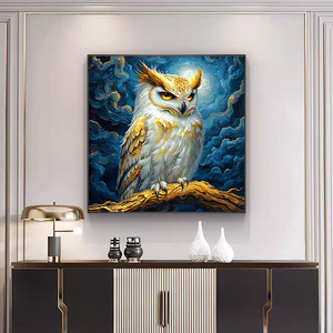 Decorazione Murale in Cristallo e Porcellana a Forma di Gufo 3D, <span class=keywords><strong>Design</strong></span> Moderno e Creativo per <span class=keywords><strong>Soggiorno</strong></span> e Ufficio, Vendita all'Ingrosso - Product Image 3