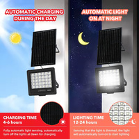 KCD standard 100w 200w 300w 20000 Lumens IP66 Projecteur solaire d'extérieur d'urgence LED Projecteur de panneau solaire avec détecteur de mouvement