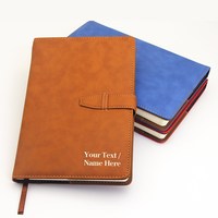 Carnet A5 personnalisé en cuir PU avec fermeture à sangle, journal à couverture rigide avec logo et nom personnalisés pour cadeaux d'entreprise et de bureau