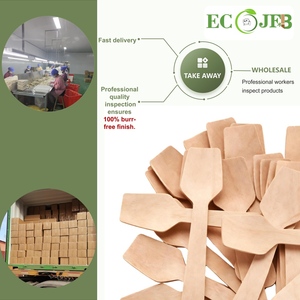 Cuillères en bois miniatures biodégradables écologiques, logo personnalisé, couverts jetables, 95 mm, cuillère à yaourt, cuillère à glace, à utiliser pour les fêtes - Product Image 6