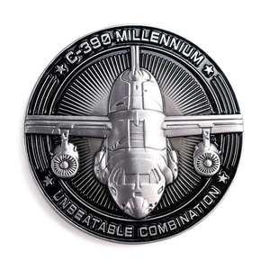 Pièce de monnaie personnalisée de style européen en Chine, logo 3D, double plaqué argent - Product Image 1