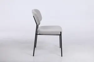 Silla de comedor moderna y cómoda con patas de Metal, asiento para sentarse