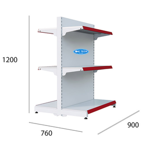 Estantería gondola de 3 niveles con respaldo liso, expositor metálico de Vietnam, respaldo fijo, rectangular, de instalación rápida, independiente - Product Image 4