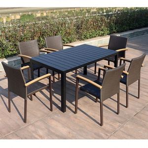 Chaises de salle à manger de patio de jardin de rotin imperméable de balcon de villa durable extérieure en alliage d'aluminium commercial - Product Image 4