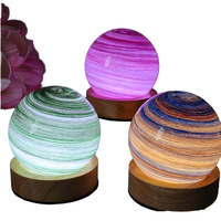 Veilleuse LED à illusion de lune lumineuse Enfants Personnalisés 3D USB Mini Glass Modern Switch Control Plug-In Warm Bedroom Living Room