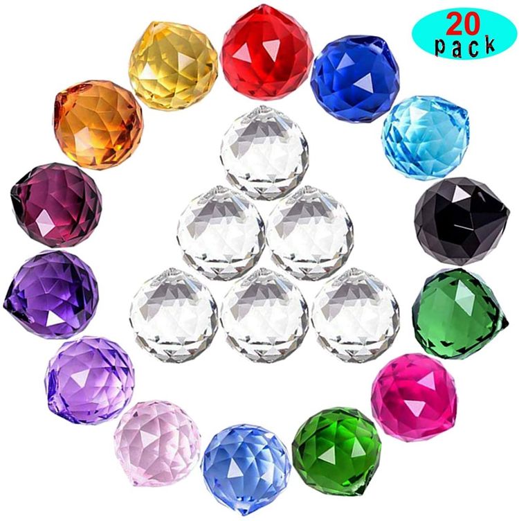Multicolor 40mm 50mm 60mm 70mm 80mm 100mm Hanging Pendants Prism Faceted Crystal Balls Crystal Lighting Balls