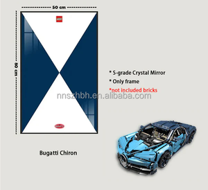 Vitrine murale pour modèle de voiture <span class=keywords><strong>Bugatti</strong></span> <span class=keywords><strong>Chiron</strong></span> 42083 en blocs de construction, 80x50cm, cadre en miroir cristal de qualité S uniquement - Product Image 6