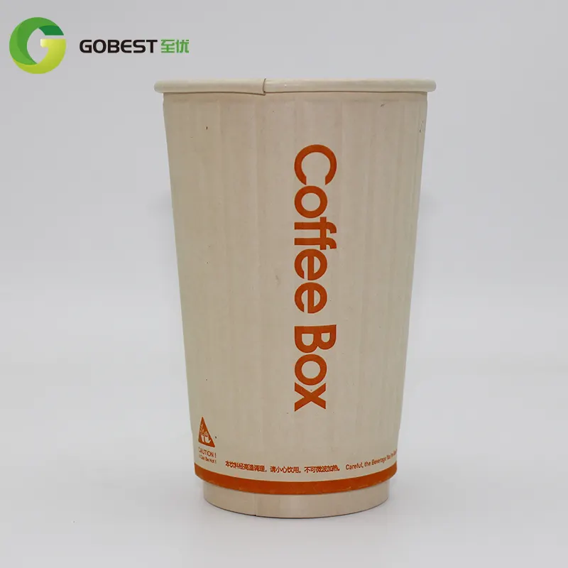 GOBEST Biodegradable bambú 8oz taza de café logo bambú 180 ml tazas de café desechables bebida para ir desechable con