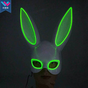 <span class=keywords><strong>Maschera</strong></span> da <span class=keywords><strong>Coniglio</strong></span> Femminile T-Worthy Carnival in PVC con Filo EL e Luci LED per Feste di Halloween e Mascherate in Discoteca - Product Image 5