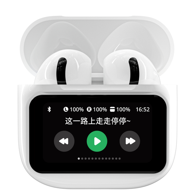 Smart Screen Wireless Earbuds Touch Display TWS Headset ENC Noise Reduction Bluetooth 54 in Ear Stereo Charging Case