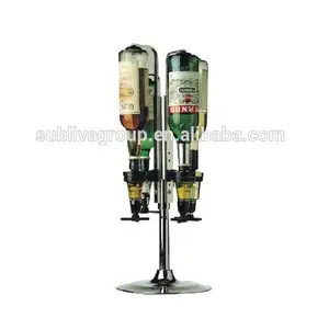 Dispenser Minuman Kaca 4 Botol 70cl /1 Liter, Botol Minuman Keras Dispenser Minuman Dingin Brandy Whisky