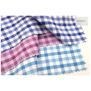 Tela Popelina a Cuadros Azul SEAWOOL SWL-5E1375, 58/60 Pulgadas, Mezcla de Poliéster Tejido, UPF30+, Q-Dry, para Uniformes - Product Image 3