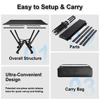 Ensemble de camping pliable portable breveté : chaises d'extérieur plus table pliable pour la randonnée, le pique-nique, les voyages, durable et peu encombrant