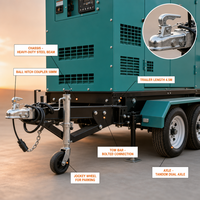 Groupe électrogène diesel mobile Cummins UK Perkins sur remorque 20kVA 30kVA 40kVA 50kVA 60kVA 70kVA 80kVA 90kVA 100kVA