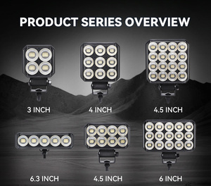 Luz de Trabajo LED de 4/5/6 <span class=keywords><strong>Pulgadas</strong></span> IP69K, Haz de Luz Amplio Universal, Certificación E-Mark, 12V 24V, Faros Antiniebla para Camioneta 4x4, Todoterreno, UTV, Tractor - Product Image 2