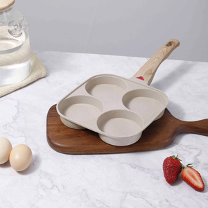 Sartén Cuadrada Multifuncional Antiadherente de Aluminio Fundido a Presión con Mango de Madera y Base de Acero Inoxidable de 1-2L para Cocinar Huevos y Hamburguesas - Product Image 1