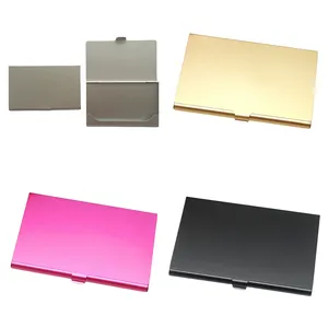 商务铝合金名片盒便携式便携式随身信用卡盒彩色金属小名片夹