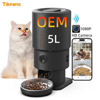 Distributeur automatique de nourriture pour animaux de compagnie OEM 5L intelligent avec caméra Wifi, application Tuya, enregistrement vocal, pour grands chiens