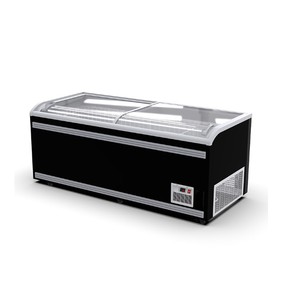 Automation Frost Top Sliding Door Commercial Refrigerator Frozen Food Ice Cream Freezer Combined Horizontal Display Fridge