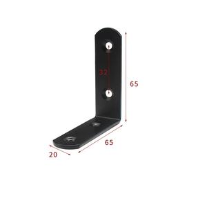 Supports noirs en forme <span class=keywords><strong>de</strong></span> L Support <span class=keywords><strong>de</strong></span> support à Angle droit en acier inoxydable Armoires en fer Armoire Joint Quincaillerie <span class=keywords><strong>de</strong></span> meubles - Product Image 4