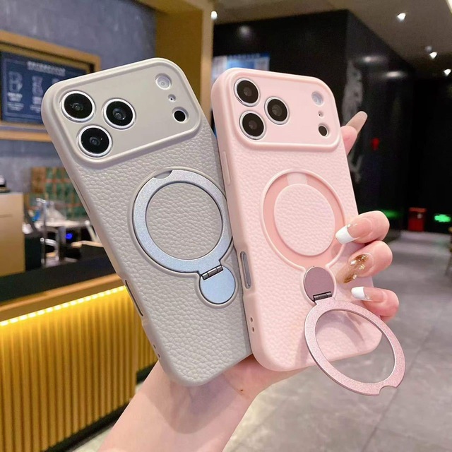 Magnetic Case for iPhone 18 17 Pro Max with Folding Kickstand Strong Magnetism Shockproof Protective Back Cover