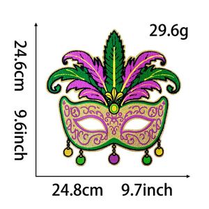 Nouveau Patch thermocollant de grande taille, motif Masque de carnaval et Plumes de queue de phénix du Mardi Gras, pour la décoration de sweats à capuche, en stock - Product Image 5