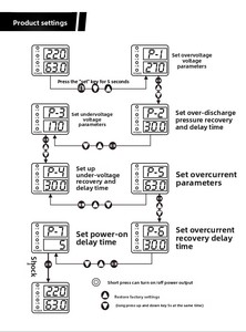 , 40A <span class=keywords><strong>Protector</strong></span> de voltaje ajustable Restablecimiento automático Pantalla digital ajustable Sobrecarga 2P - Product Image 5