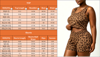 Ensemble pyjama short et débardeur sans manches imprimé léopard pour femme, en mélange de coton, grande taille, doux et extensible, vêtements de détente personnalisés