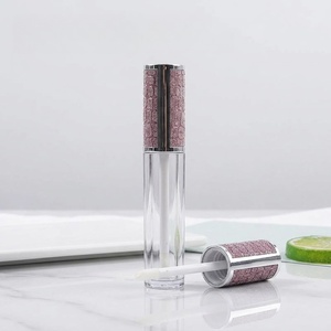 Tube de brillant à lèvres vide transparent 20 ml avec bouchon motif crocodile pailleté, applicateur, contenant de maquillage pour les lèvres, flacon d'emballage cosmétique pour gloss - Product Image 1