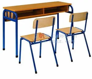 חם מכירות ריהוט בית ספר לשולחן עבודה כפול וכיסאות לתלמיד